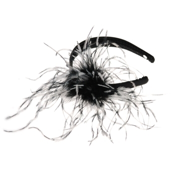 Karin's Garden - Ostrich Feather Headband - Black & White (1)